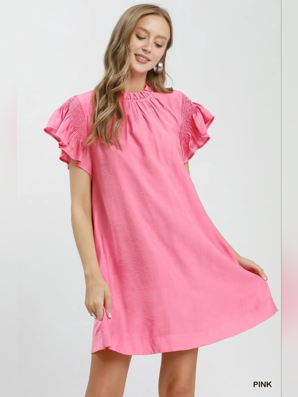 Umgee Ruffle Flutter Sleeve Dress